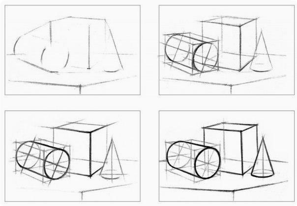 Урок 4. Контуры предметов и тени в рисовании карандашом